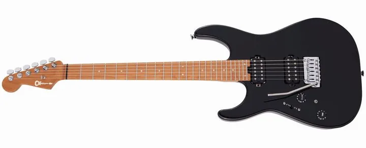 Charvel Pro-Mod DK24 HH CM LH BK, corpo e verniciatura in primo piano