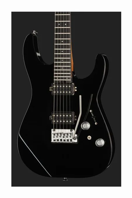 Charvel Pro Mod Plus DK24 RVEN BLK, corpo e verniciatura in primo piano