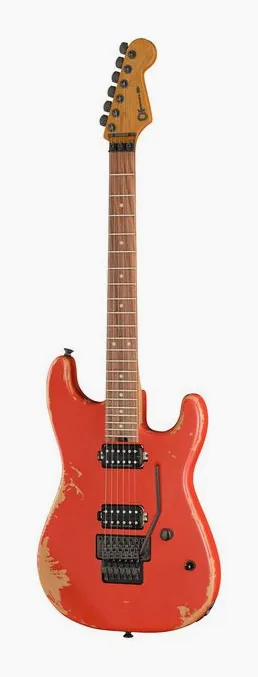Charvel Pro Mod REL SRS SD1 HH WOR inquadrato di fronte su sfondo neutro