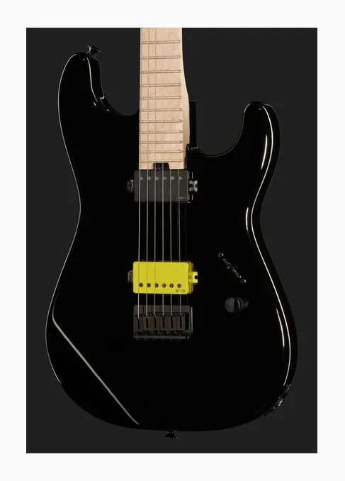 Charvel Sean Long San Dimas HH Black, manico e tastiera visti di lato