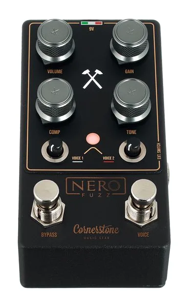 Cornerstone Nero Fuzz/Overdrive, led e interruttore a pedale