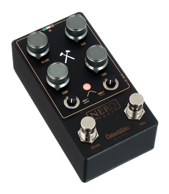 Cornerstone Nero Fuzz/Overdrive, connettori sul retro dell'unita