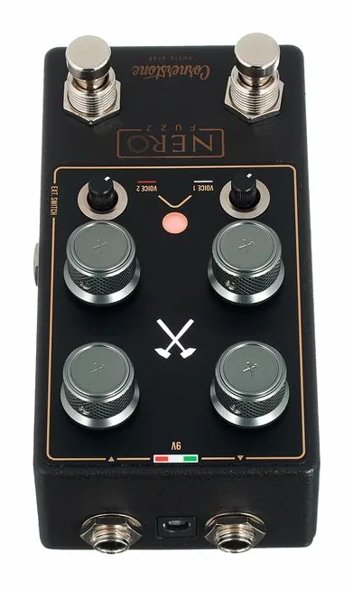 Cornerstone Nero Fuzz/Overdrive, led e interruttore a pedale