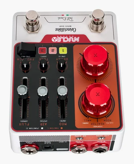 Cornerstone Nucleo Stereo Reverb, manopole viste dall'alto
