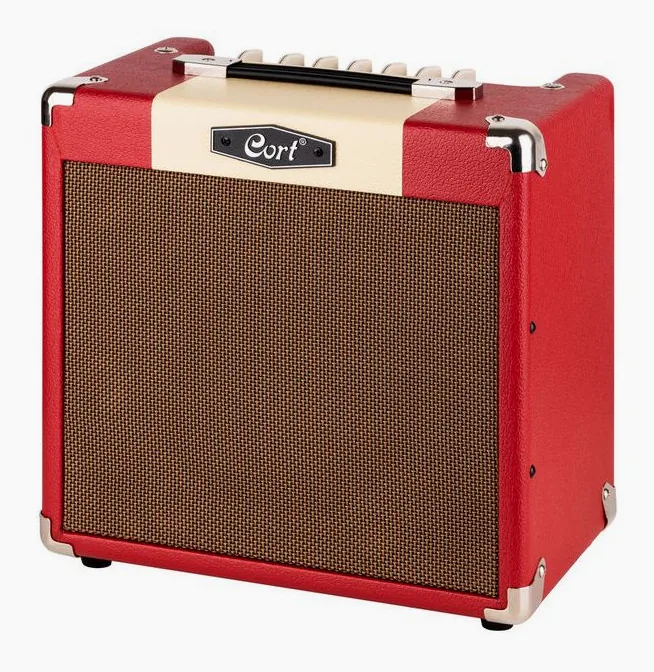 Cort CM15-R Dark Red inquadrato di fronte su sfondo neutro
