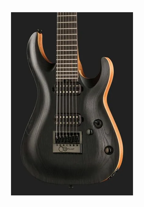 Cort KX707 Evertune Open Pore Black, corpo e verniciatura in primo piano