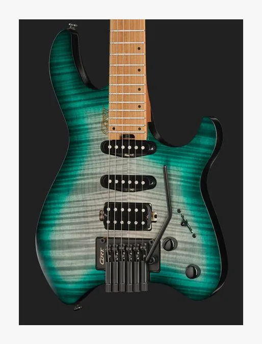 Cort Space G6TR SGLG, manico e tastiera visti di lato