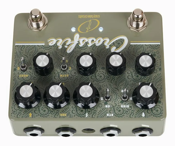 Crazy Tube Circuits Crossfire Overdrive/Pre-Amp, manopole viste dall'alto