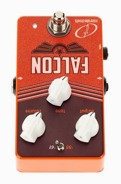 Crazy Tube Circuits Falcon Overdrive, grafica del pannello superiore