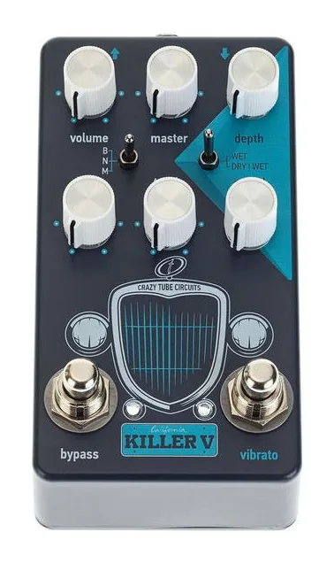 Crazy Tube Circuits Killer V Pre Amp/Vibrato, led e interruttore a pedale