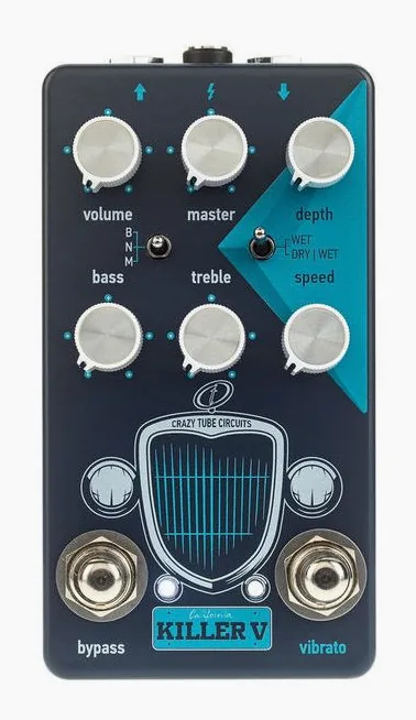 Crazy Tube Circuits Killer V Pre Amp/Vibrato, manopole viste dall'alto