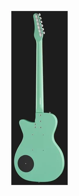 Danelectro 56 Vintage Baritone Dark Aqua, corpo e verniciatura in primo piano