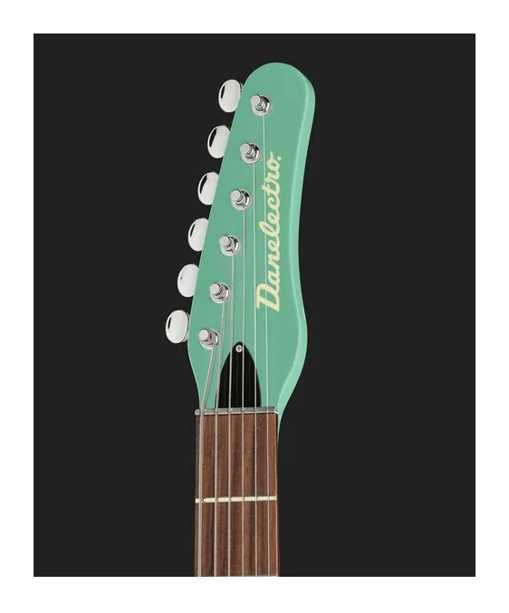 Danelectro 56 Vintage Baritone Dark Aqua, corpo e verniciatura in primo piano