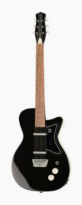 Danelectro 57 Limo Black visto di fronte