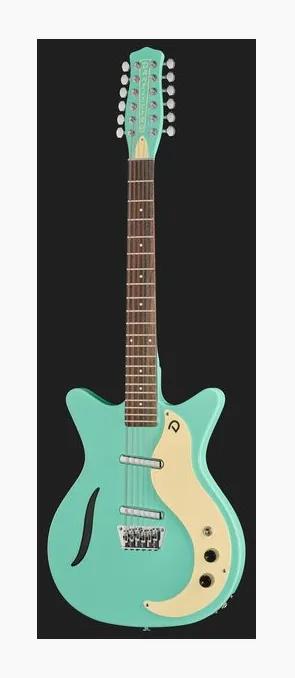Danelectro 59 Vintage 12 String Dark Aqua, manico e tastiera visti di lato