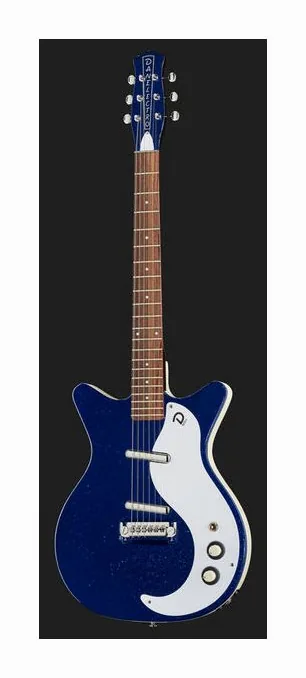 Danelectro 59M NOS+ Blue Metalflake 60th, profilo laterale del corpo