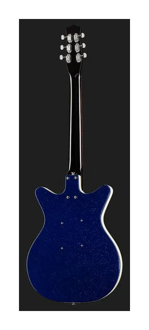 Danelectro 59M NOS+ Blue Metalflake 60th, paletta con meccaniche e logo