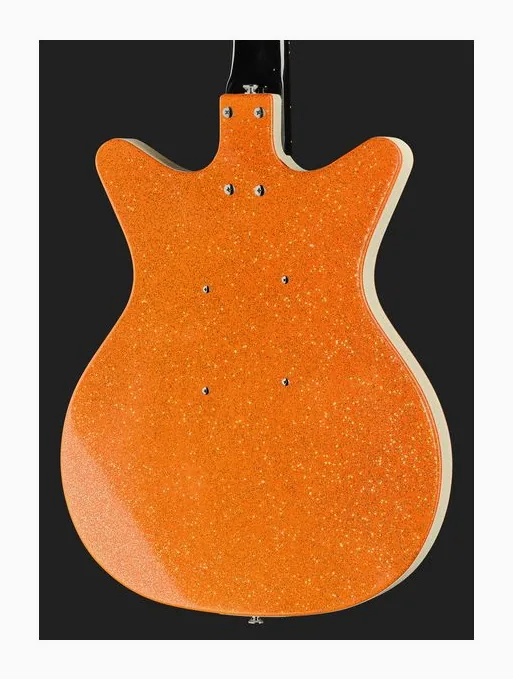 Danelectro 59M NOS+ Orange Metalflake, pickup e manopole dei controlli