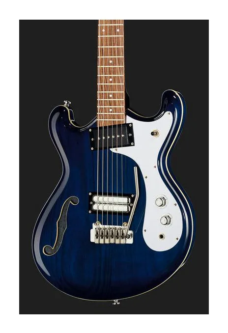 Danelectro 66BT Blue Burst, profilo laterale del corpo