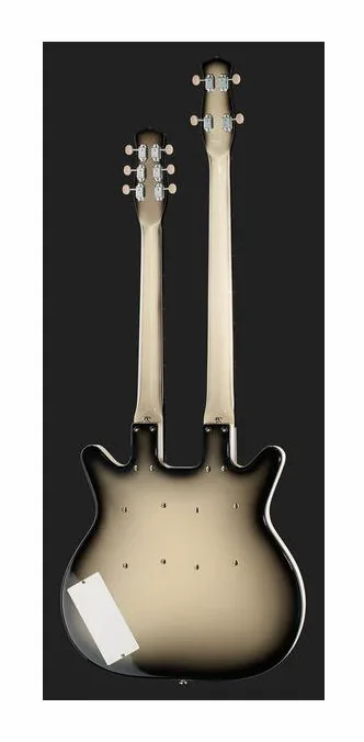 Danelectro DB604 Black Burst, corpo e verniciatura in primo piano