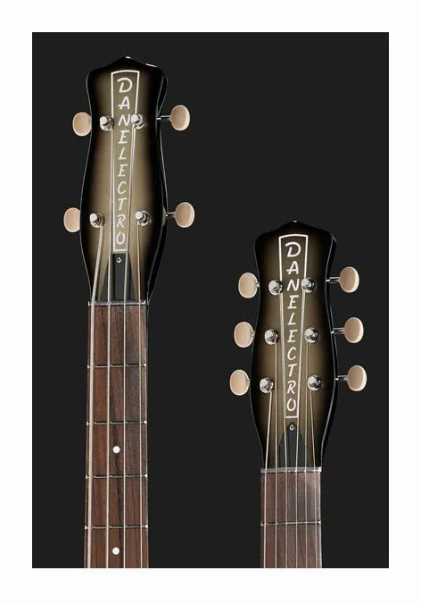 Danelectro DB604 Black Burst, manico e tastiera visti di lato