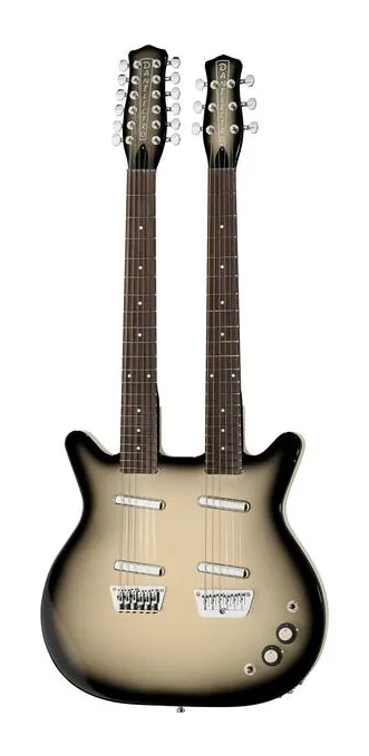 Danelectro DB612-BBS inquadrato di fronte su sfondo neutro