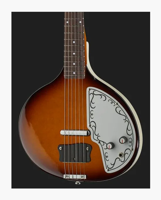 Danelectro DBS68 Reissue Baby Sitar VS, curve del body viste dall'alto
