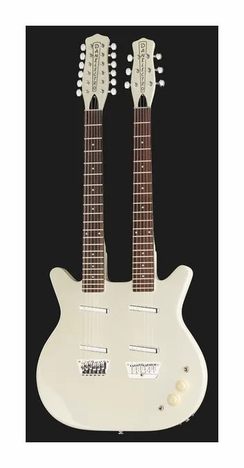 Danelectro Doubleneck 612 White, capotasto e prime posizioni della tastiera