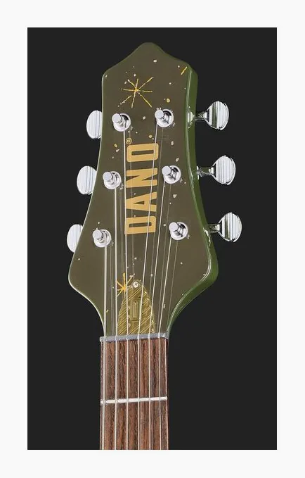 Danelectro Golden 1950's Green, paletta con meccaniche e logo