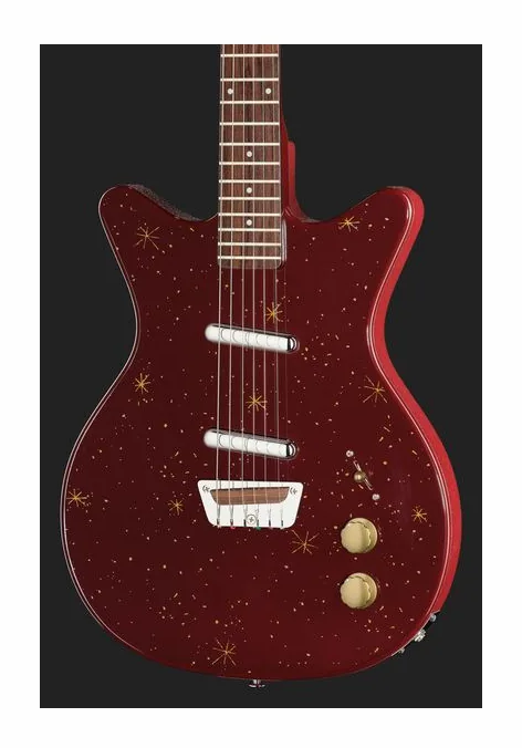 Danelectro Golden 1950's Maroon, manico e tastiera visti di lato