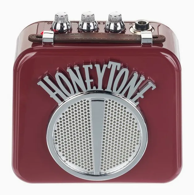Danelectro N-10 Honeytone Mini Amp BUR, logo e finiture del pannello frontale