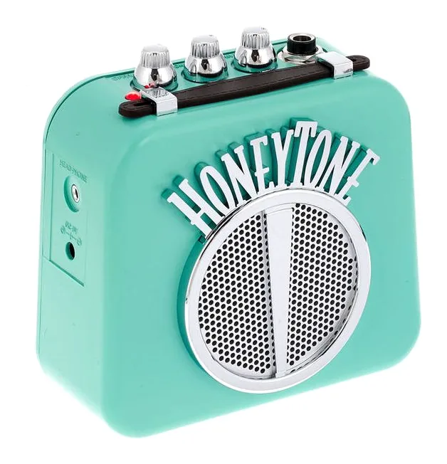 Danelectro N-10 Honeytone Mini Amp AQ, logo e finiture del pannello frontale