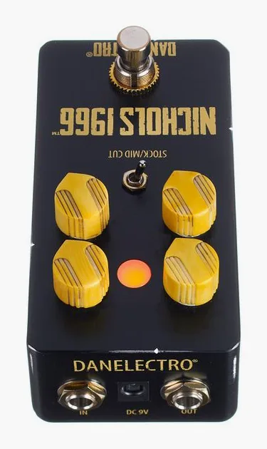 Danelectro Nichols 1966 Vint Fuzz Distor, grafica del pannello superiore