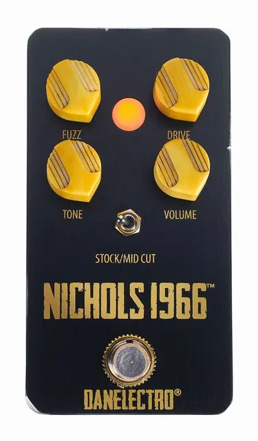 Danelectro Nichols 1966 Vint Fuzz Distor, manopole viste dall'alto
