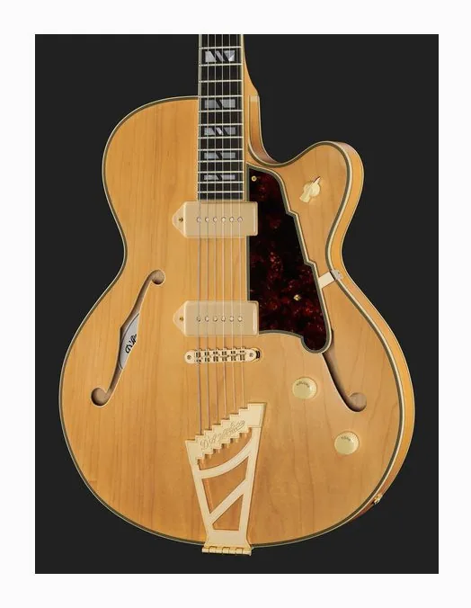 DAngelico Deluxe 59 Satin Honey, pickup e manopole dei controlli
