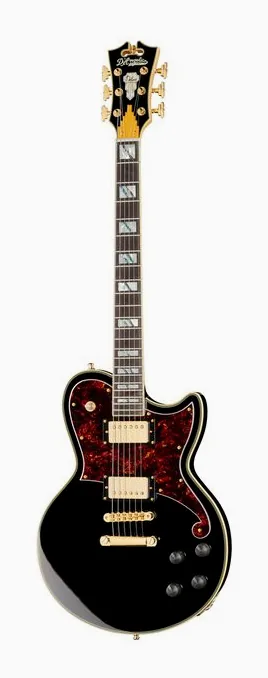 DAngelico Deluxe Atlantic Solid Black visto di fronte