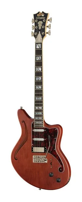 DAngelico Deluxe Bedford SH Matte Walnut in primo piano frontale