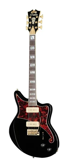 DAngelico Deluxe Bedford Solid Black visto di fronte