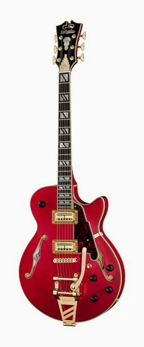 DAngelico Deluxe Bobby Weir 3 STW inquadrato di fronte su sfondo neutro