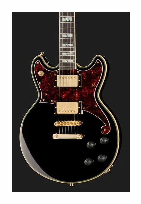 DAngelico Deluxe Brighton Solid Black, pickup e manopole dei controlli