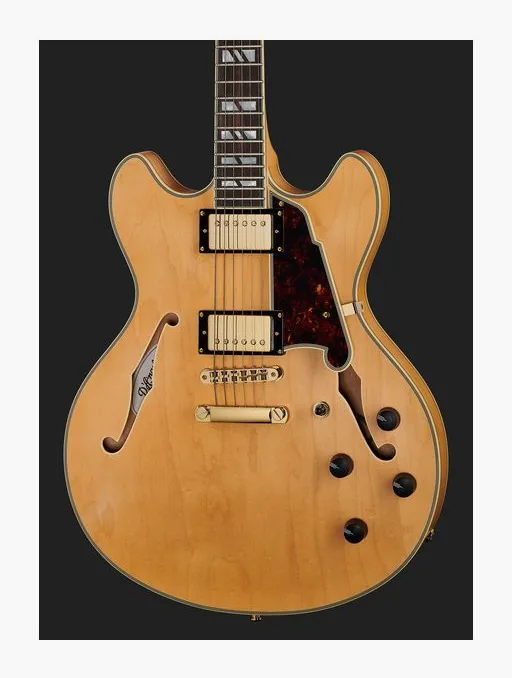 DAngelico Deluxe DC Satin Honey, curve del body viste dall'alto