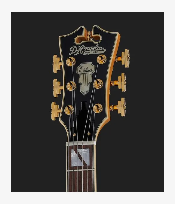 DAngelico Deluxe Mini DC Satin Honey, ponte e meccaniche di intonazione