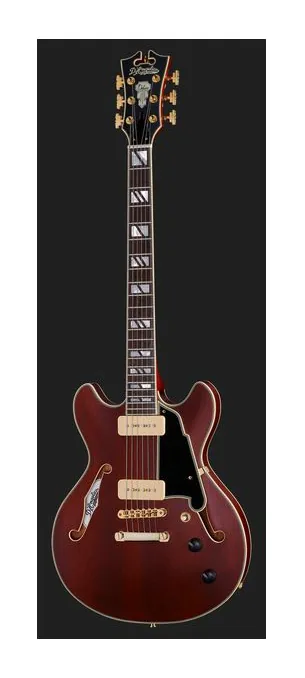 DAngelico Deluxe Mini DC Satin Trans Win, pickup e manopole dei controlli