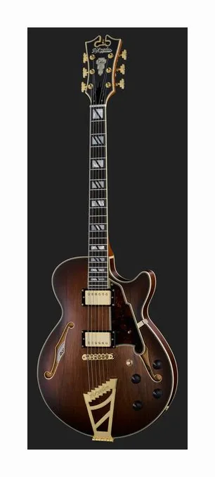 DAngelico Deluxe SS Satin Brown Burst, pickup e manopole dei controlli