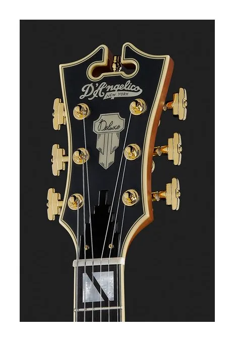 DAngelico Deluxe SS Satin Brown Burst, selettore pickup e jack di uscita