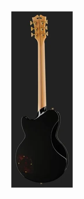 DAngelico DLX Atlantic Bariton Solid BLK, pickup e manopole dei controlli