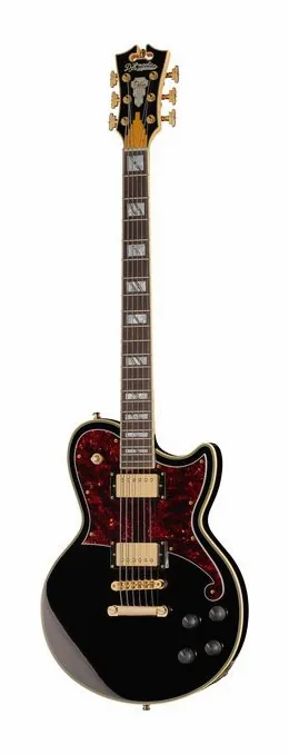 DAngelico DLX Atlantic Bariton Solid BLK visto di fronte