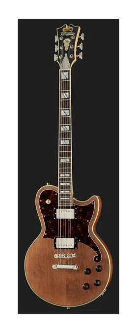DAngelico DLX Atlantic Baritone Walnut, corpo e verniciatura in primo piano