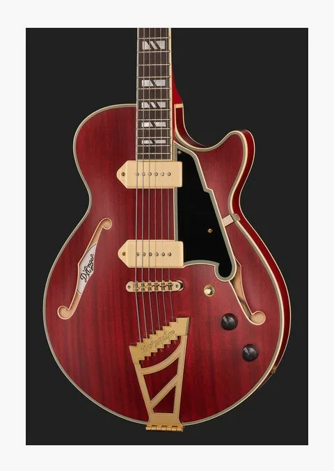 DAngelico DLX SS Barit. Satin Trans Wine, selettore pickup e jack di uscita