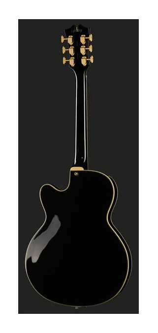 DAngelico Excel 59 Solid Black, manico e tastiera visti di lato